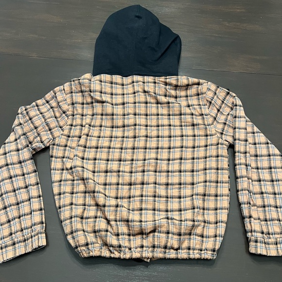 Forever 21 - Adjustable Cropped Flannel Hoodie - Picture 3 of 3